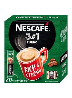 Buy 20-Sachets 3 In 1 Turbo Instant Coffee 20 x 13grams in UAE