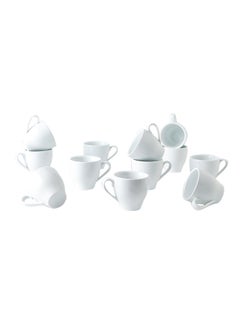 Buy 12-Piece Ceramic Coffee Cups White in UAE