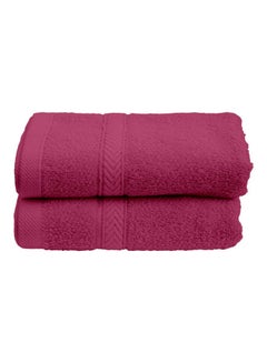 Buy 2-Piece Fast Absorbent Hand Towel Set Fuschia Pink 40 x 70cm in UAE