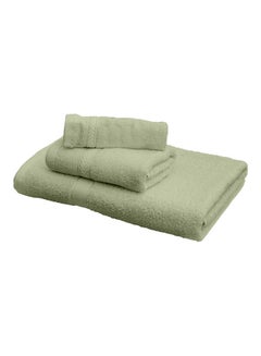 Buy 3-Piece Fast Absorbent Towel Set Sage Green 70 x 140cm in UAE