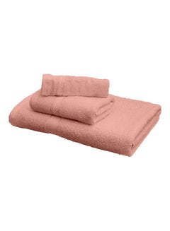 Buy 3-Piece Fast Absorbent Towel Set Peach 70 x 140cm in UAE