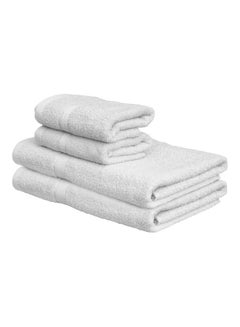 Buy 4-Piece Fast Absorbent Towel Set White 70 x 140cm in UAE