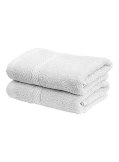 Buy 2-Piece Fast Absorbent Hand Towel Set White 40 x 70cm in UAE