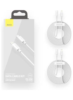 Buy (2PCS/Set) USB C to Lightning Cable-Fast Charging Data Transfer, 1.5 Meter Power Delivery iPhone Cable 20W Compatible for iPhone 14 Pro Max, 14/13/12/11/X/XR/XS Max Supports Power Delivery White in UAE