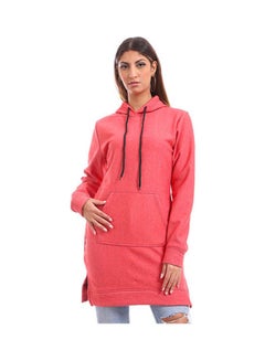 Buy Casual Plain-Basic Long Sleeve Sweatshirt Light Red in Egypt