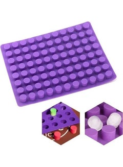 Buy 88-Cavities Mini Round Silicone Mold For Chocolate Truffle Jelly And Candy Purple 11.22x17.76inch in UAE