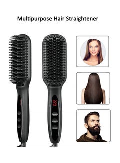 Buy Hair Straightener Ceramic Straightening Beard Comb Black 30.7 x 11.8 x 5.5cm in UAE
