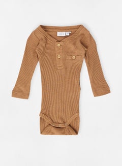 Buy Baby Boys Knit Bodysuit Brown in UAE
