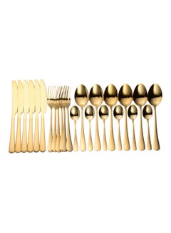 Buy 24-Piece Cutlery Set Gold in Saudi Arabia