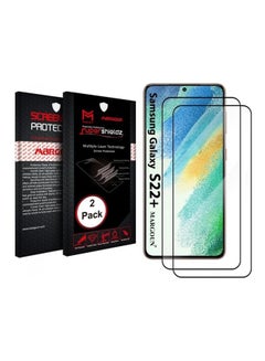 Buy 2-Piece Screen Protector For Samsung Galaxy S22 Plus 5G Clear/Black in UAE