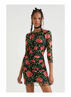Buy Casual Floral Round Neck Dresses Multicolour in Egypt