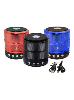 اشتري Pack Of 3 Bluetooth Speaker With Charger And Aux Cable Multicolour في السعودية