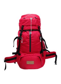 Buy 60L Drawstring Water Resistant Multi Compartment Unisex Polyester Hiking/Trekking/Camping Backpack Compatible With 15 Inch Laptop Red/Black in UAE