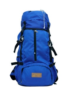 Buy 60L Drawstring Water Resistant Multi Compartment Unisex Polyester Hiking/Trekking/Camping Backpack Compatible With 15 Inch Laptop RoyalBlue/Black in UAE