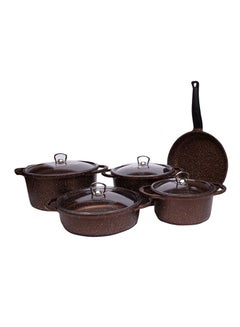 Buy 9-Piece Cast Cookware Set Copper in UAE