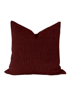 اشتري Natural Linen Textured Decorative Cushion Dark Red 60 x 60cm في السعودية