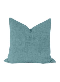 Buy Natural Linen Textured Decorative Cushion Light Blue 60 x 60cm in Saudi Arabia