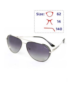 Buy Men's Full Rim UV Protection Pilot Shape Sunglasses - Lens Size: 62 mm - Silver in UAE