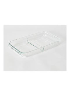 اشتري 2-Compartment Bakeology Rectangular Baking Dish Clear 39.4x23.7x5cm في الامارات