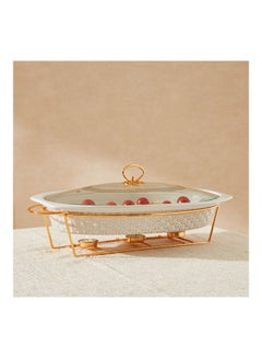 Buy Celtic Oval Casserole with Candle Stand Multicolour 20 X 43cm in Saudi Arabia