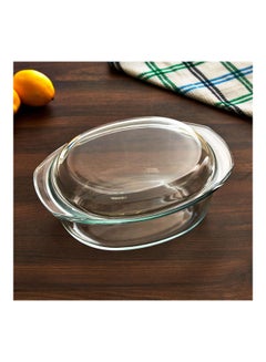 اشتري Bakeology Oval Baking Dish With Cover Clear 3.5Liters في الامارات