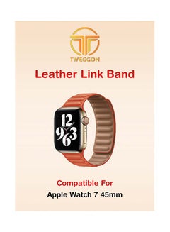 اشتري Replacement  Leather Link Apple Watch Band for 45/44/42mm Rose Jaipur في الامارات