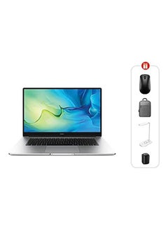 Buy Matebook D15 Laptop With 15.6-Inch Dsiplay, Intel Core i5-10210U Processor/8GB RAM/1.256GB Hybrid 10th Generation/Windows 10 With Huawei Mouse English/Arabic English/Arabic Mystic silver in Saudi Arabia