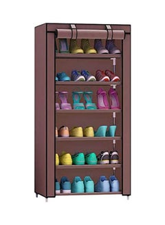 Buy Single Door Dust-Proof Reinforced Simple Shoe Rack Brown 110 x 60cm in Egypt