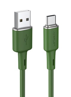 Buy C2-04 USB-A To USB-C Silicone Charging Data Cable Green in UAE