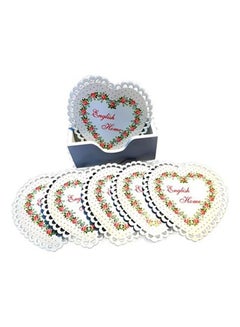 Buy 6-Piece Coaster Round Shape Set Multicolour 11x11cm in Saudi Arabia