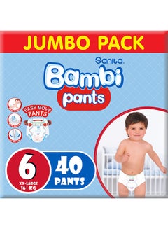 Buy Pants Jumbo Pack, Size 6, XX Large +16 KG, 40 Count in Saudi Arabia
