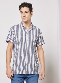Buy Striped Short Sleeve Shirt Multicolour in Saudi Arabia