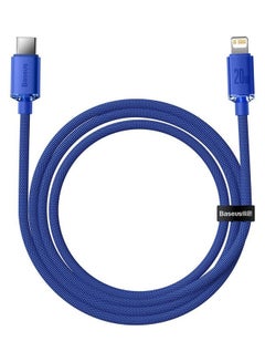 اشتري كابل كريستال شاين سيريس سريع الشحن بمنفذ USB-C إلى Lightning وتقنية PD (بطول 1.2 م) وقدرة 20 وات مناسب لأبل آيفون 13/ 12/ 11/ برو/ ماكس/ ميني/ SE/ آي باد/ آيربودز والكثير غير ذلك أزرق في الامارات