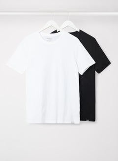 Buy Short Sleeve T-Shirt (Pack of 2) Black/White in Saudi Arabia