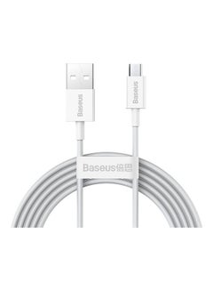 Buy Micro USB Cable Fast Quick Charger Cable USB to Micro USB 2.0 Android Charging Cord compatible for Galaxy S7 S6, Note, LG, Nexus, Nokia, PS4  2Meter White in Saudi Arabia