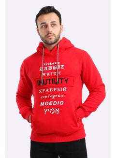 Buy Casual Printed Long Sleeve Sweatshirt Red in Egypt