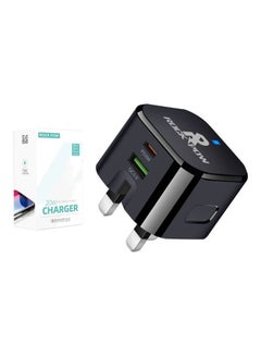 Buy 20W UK Type C Fast Charger Adapter Black in UAE
