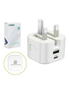 Buy 20W UK Type C Fast Charger Adapter White in UAE
