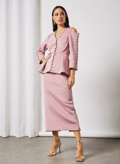 Buy Button Detail Midi Dress Blush in Egypt