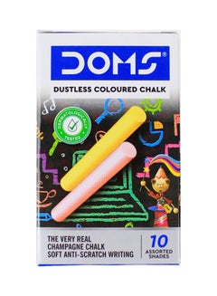 اشتري 10-Piece Dustless Coloured Chalk Multicolour في السعودية