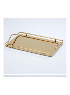 Buy Stainless Steel Rectangle Dim Sum Tray Gold 34.5 x 21cm in UAE