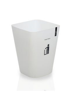 Buy Square Trash Can White 23x23x30cm in UAE