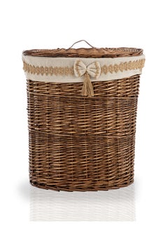 اشتري Moana Willow Laundry Hamper With Lid Brown 41x29x45cm في الامارات