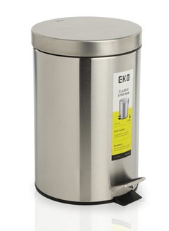 اشتري EKO Stainless Steel Stylishly Designed Basic Pedal Bin Silver 6Liters في الامارات