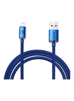 اشتري USB-A to Lightning Braided Cable (2m) Crystal Shine Series Charge & Sync Cable For Apple iPad, AirPods, iPhone 13/12/11, 11 Pro, 11 Pro Max, XS, XS Max, XR, X, 8SE/8/8 Plus and More - Blue في مصر