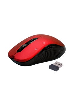 Buy 2.4G Portable Optical Tracking Mouse with Mini USB Receiver, 800/1200/1600 DPI Switch, 10m Working Range and 6 Programmable Buttons Red in Saudi Arabia