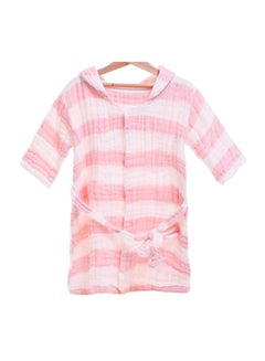 Buy Muslin Kids Hooded Bathrobe Pink in UAE