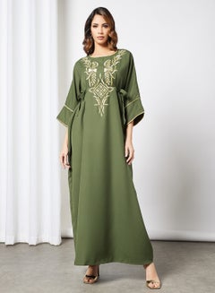 Buy Embroidered Abaya Dress Olive in Egypt