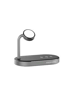 Buy iPhone 14 3-in-1 Wireless Charging Dock, Ultra-Fast 15W Qi-Certified Desk Charging Dock with MFi Certified 5W Apple Watch Charger, 24W USB Super Charge Port and Aluminum Alloy Design For iPhone 12/ Qi Devices, Wave Power Grey in UAE