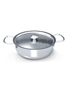 Buy Stainless Steel Kadai Pan 22cm (DKP 22W), Well Polished Exterior, Non-Stick Interior, Oven Safe, Dishwasher Safe, 304 Grade, Ergonomic Handle, Premium Lid, Heavy Base Sandwich Bottom, Strong & Durable Silver 22cm in Saudi Arabia